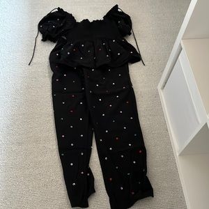 Hill House bejeweled set (top is M, pants are S)